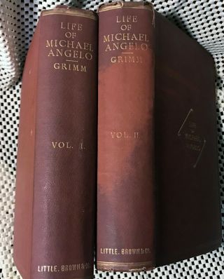 Vintage Antique 1865 Life Of Michael Angelo 2 Volume Book Set
