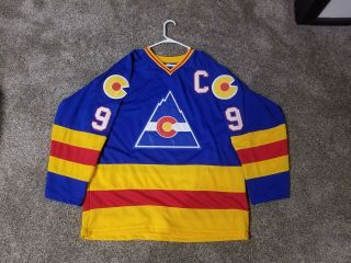 Rare - Vintage Sewn Hockey Jersey - Colorado Rockies - 9 - Lanny Mcdonald