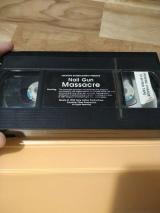 Nail Gun Massacre VHS Horror SOV Magnum Video Rare HTF OOP Gore 3