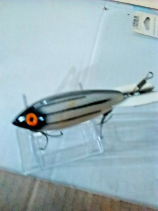 OLD LURE VINTAGE BOMBER WITH PAPERWORK BLACK AND WHITE LURE. 3