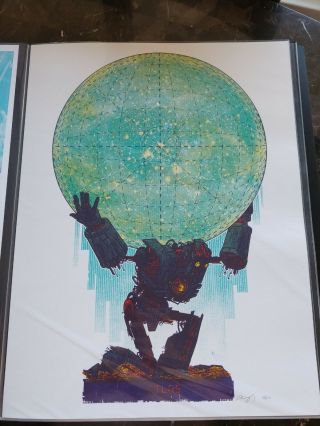 The Iron Giant Atlas Mondo Poster Print By Kevin Tong - Rare 2009