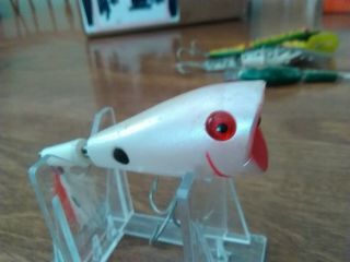 Old Lure Vintage L&s Double Jointed Lure White/red/black Colors Great For Bass.