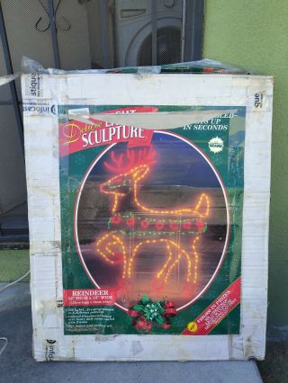 Rare 1997 Mr.  Christmas Reindeer Light Skulpture 52 " X 33 "