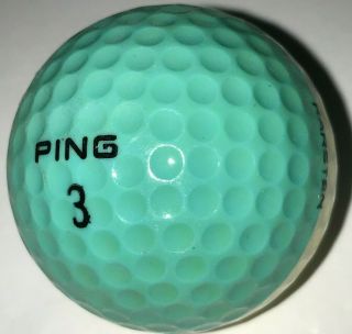 1 Vintage Two Tone Ping Eye 2 Karsten Aqua & White Golf Ball (d - 8 - 9)