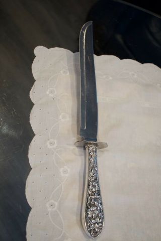 Frank M Whiting & Co Lily / Floral Sterling Silver Carving Knife