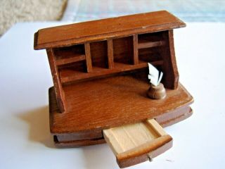 Vintage Miniature Dollhouse Furniture Wood Desk Top No Legs