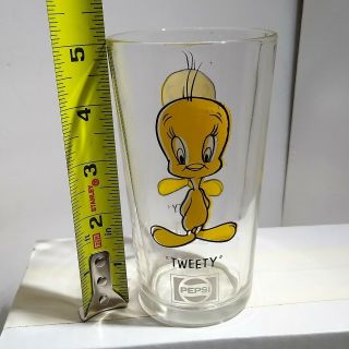 Rare Vintage 1973 Warner Bros Pepsi Collector 5 " Glass Tweety Bird Looney Tunes