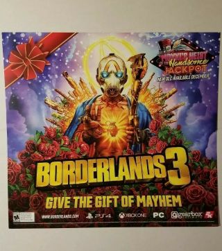 Borderlands 3 Promotional Poster 24 X 24 Rare Thick Advert Ps4 Xbox One