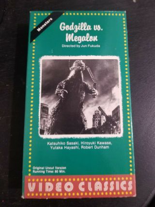 Godzilla Vs.  Megalon Vhs Rare Video Classics Double Cover Toho 1973 Gigan