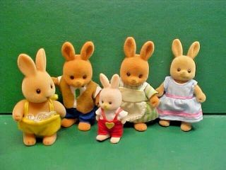 Vtg Maple Town - Calico Critters - Sylvanian Families 5 Rabbit - Bunny - Animals Dressed