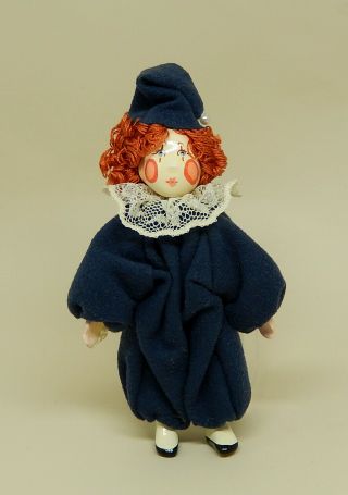 Vintage Little Edwardian Clown Doll By Cecily Artisan Dollhouse Miniature 1:12