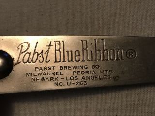 Pabst Blue Ribbon Vintage Unusual Metal Bottle Opener.  RARE 2