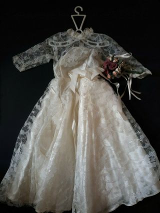 Cute Antique Vintage Wedding Dress For French Or German Bisque Doll 20 inches? 2