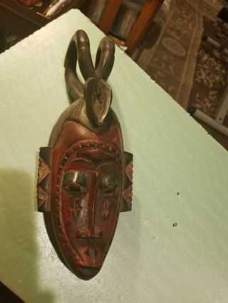 Vintage Antique Wood Hand Carved African? Tribal Facemask Scorpion Tail - Claw