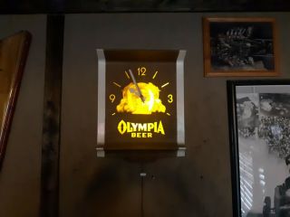 Rare Vintage Olympia Beer Good Luck Horseshoe Bar Pub Tavern Light Display Sign