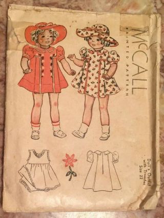 Vintage Rare Sewing Craft Room Decor Mini Doll Clothes Pattern 22 " Doll 3 7/8x5 "