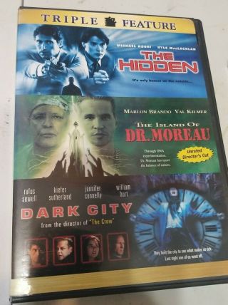 The Hidden Dvd The Island Of Dr.  Moreau Dark City Horror Rare Oop Vintage