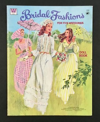 “bridal Fashions For Five Weddings” 1973 Whitman Uncut Paper Dolls Vintage