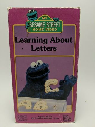 Sesame Street: Learning About Letters (vhs) Big Bird,  Cookie Monster.  Good.  Rare