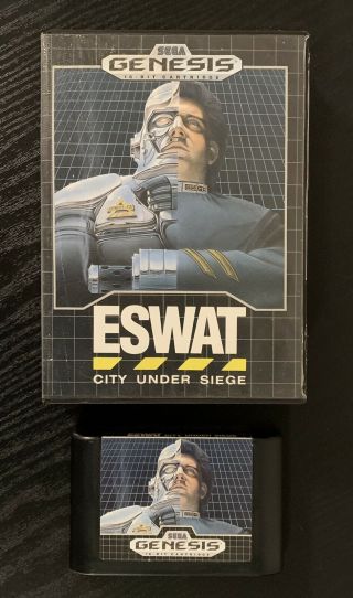 Rare Eswat: City Under Siege Sega Genesis 1990 Authentic Game W/ Case