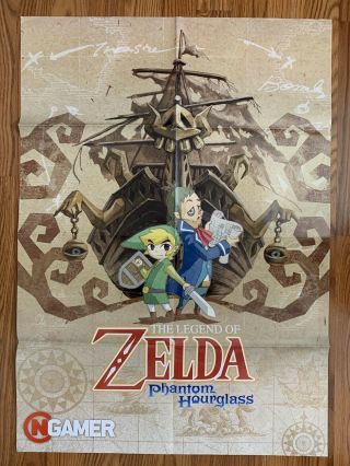 Mega Rare Nintendo Zelda Phantom Hourglass & Mario Galaxy 2 - Sided Poster