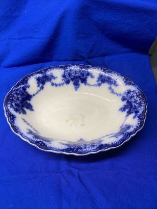 Antique Alfred Meakin Ltd Devon 9 1/2 " English Flow Blue Porcelain Serving Bowl