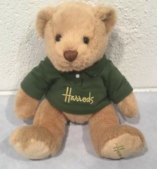Harrods Knightsbridge Teddy Bear Plush Stuffed Animal Toy Green Polo Shirt Rare