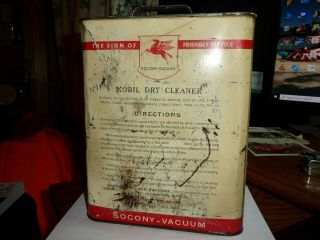 RARE Vintage Mobil Dry Cleaner Gas Oil Advertising Can. 2