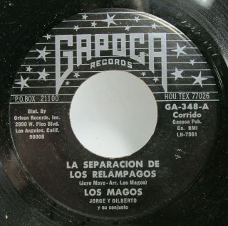 Los Magos 45 7 " La Separacion De Los Relampagos - Tx Latin Tejano Chicano Rare