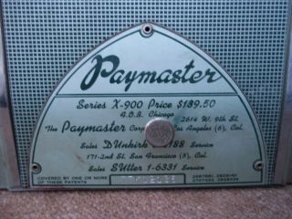Paymaster Vintage Series X - 900 Business Check Writer 7k55761 $139.  50 - 7 Column