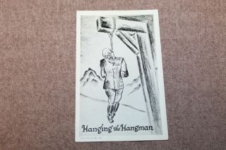 Rare Ww2 U.  S.  Home Front Anti - Axis " Hanging The Hangman " Tojo Postcard