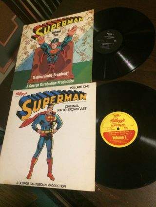 Superman Lp Vinyl Rare Radio Broadcast Volume 1 & 2 George Garabedian