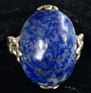 Gorgeous Rare Old Pawn Navajo Sterling Silver 925 Lapis Lazuli Ring Sz 5.  5 Bi35