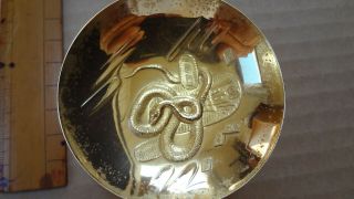 Wwii Japanese Snake Sake Cup Dish Plate Medal Pin Military Army Navy Badge Rare