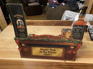 Very Rare Antique Cardboard Jack Daniel Lighted Christmas Display Advertising