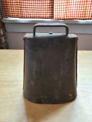 Antique Old Farm Rusty Dairy Cow Bell Lead Ringer Great Sound.