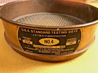 Antique U.  S.  Standard Sieve,  W.  S.  Tyler Company 4,
