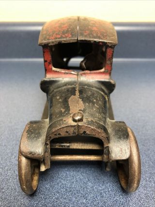 1920’s Antique Arcade Cast Iron Toy Car 8” inch - Red & Black RARE 3