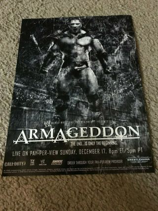 Vintage 2006 Wwe Armageddon Ppv Poster Print Ad Batista Wwf Rare