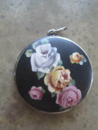 Antique German Art Nouveau Locket With Roses And Holders For Photos Or Hair