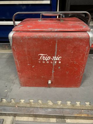 Rare Vintage Trip - Nic Metal Beverage/picnic Cooler Camping Ice Chest