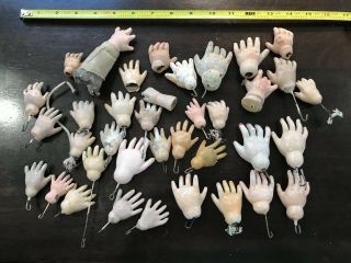 37 Pc.  Antique Vintage Doll Hands For Repair French German Bisque Dolls