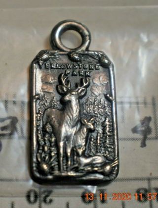 Antique Sterling Silver Charm - Yellowstone National Park - Robbins Co