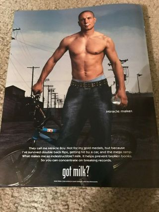Vintage 2004 Dave Mirra Got Milk? Poster Print Ad Bmx Bike Rider Rare