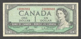 1954 Radar $1.  00 3086803 Rare Four Digit Key Bank Of Canada Qeii One Dollar