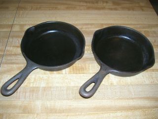 Antique Wagner Ware 3 Cast Iron Skillets