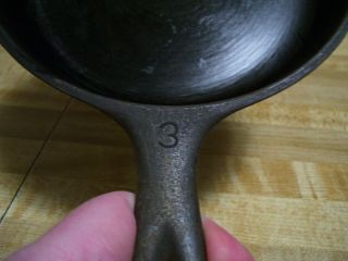 Antique Wagner Ware 3 Cast Iron Skillets 3