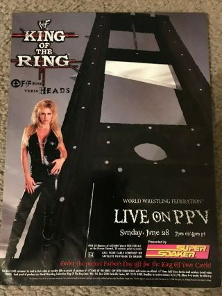 Vintage 1998 Wwf King Of The Ring Poster Print Ad Sable Wwe Rare