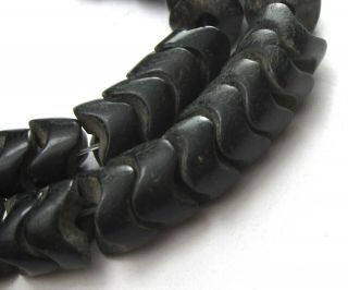 47 Rare Old Black Czech Snake Antique Beads African Trade