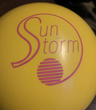 Sun Storm Yellow Bowling Ball 15 Pounds 12 Ounces.  Rare